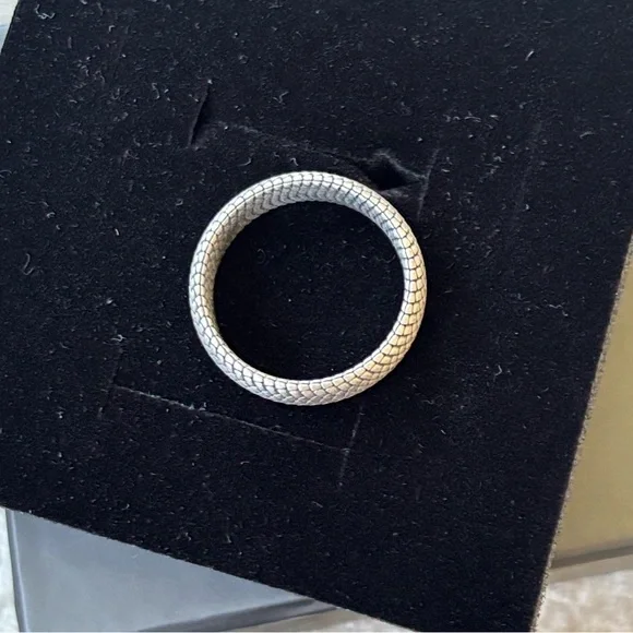 Brand New Sterling Silver 925 Snakeskin Wedding Band Ring Handcrafted Minimalist